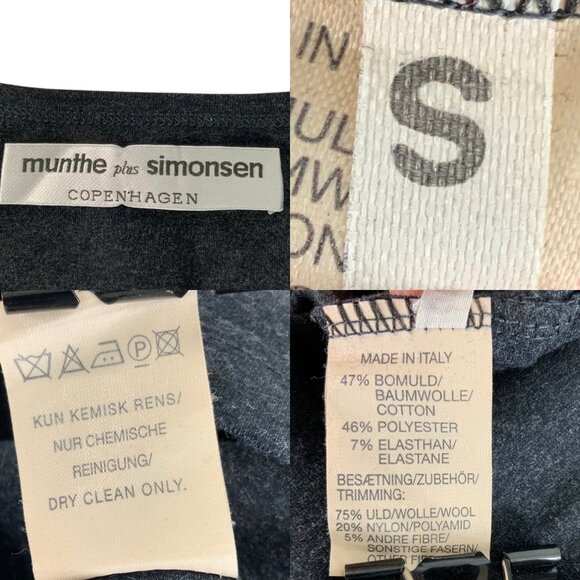 Munthe Plus Simonsen Copenhagen Tee Shirt Top S Bell Sleeve Wool Blend - Picture 6 of 12